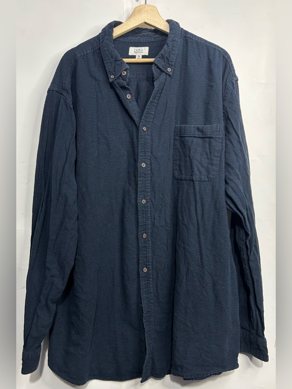 5 for $25๐ฅCroftโ & Barrow Navy Plaid Fleece Button Front Shirt 3XL Tall